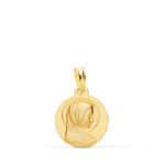 Medalla Virgen María Francesa 14 mm en Oro Amarillo 18K con Matizado