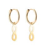 Pendientes Aro 12 x 1,5 mm Oro Amarillo 18 Quilates Infinito Liso