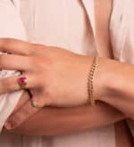 Pulsera 20 cm Eslabones Tipo Barbados en Oro Amarillo 18K Hueca - Imagen 2